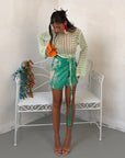 MINISKIRT PAREO VERDE ACQUA