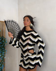 MINIDRESS LUREX SPINE NERO