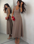 DRESS COSTINA NOISETTE