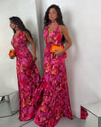 DRESS PLUMA FUCSIA