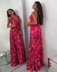 DRESS PLUMA FUCSIA