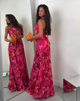 DRESS PLUMA FUCSIA