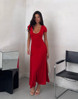 DRESS COSTINA ROUGE
