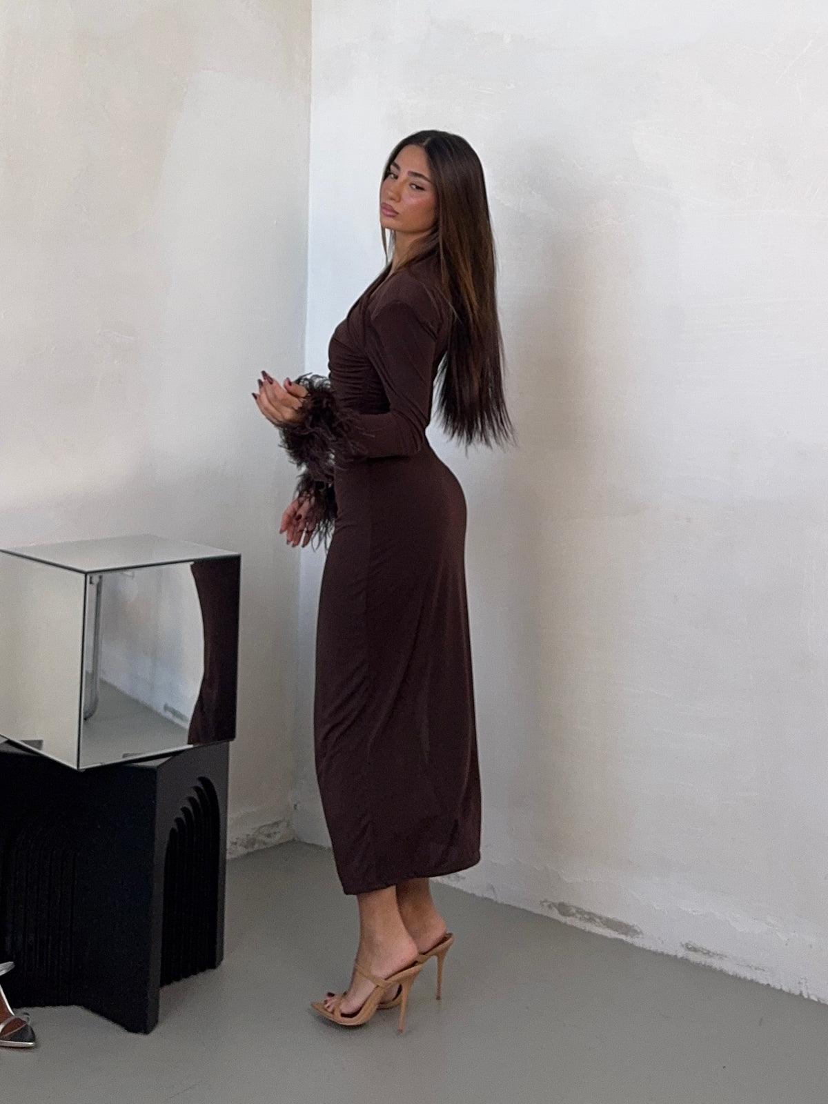 DRESS BROWN PLUM