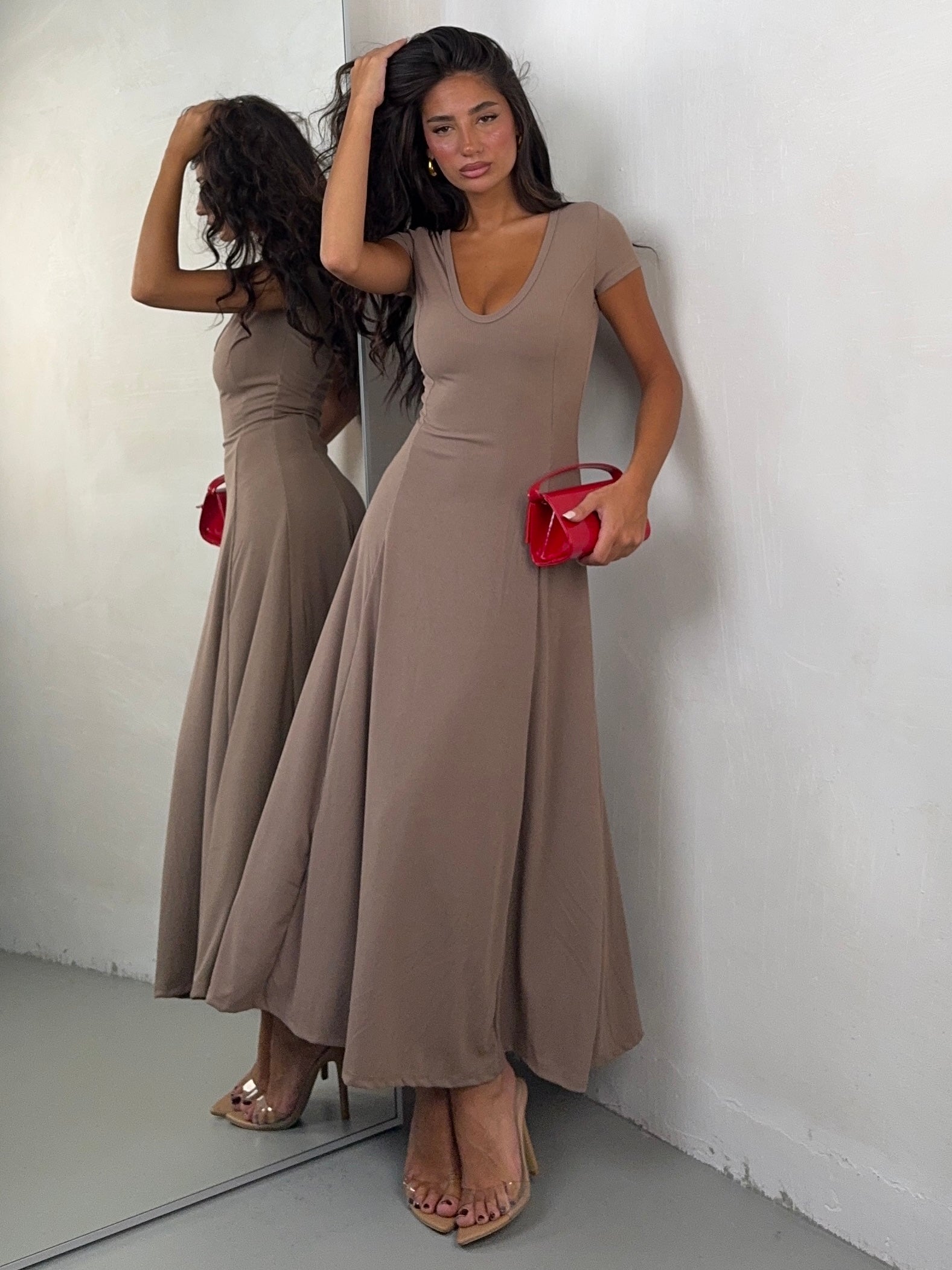 DRESS COSTINA NOISETTE