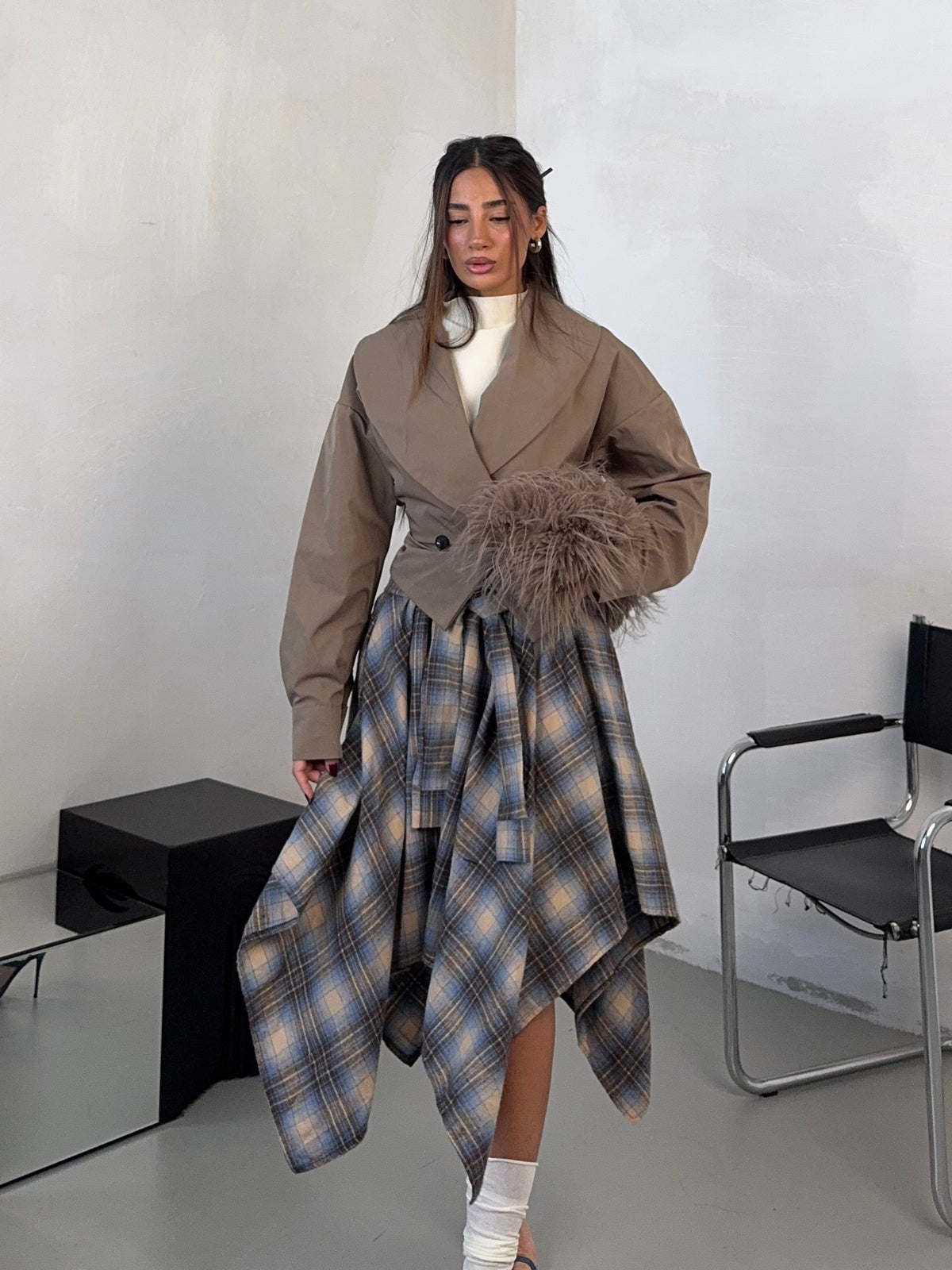 SKIRT ALGODON AZZURRO