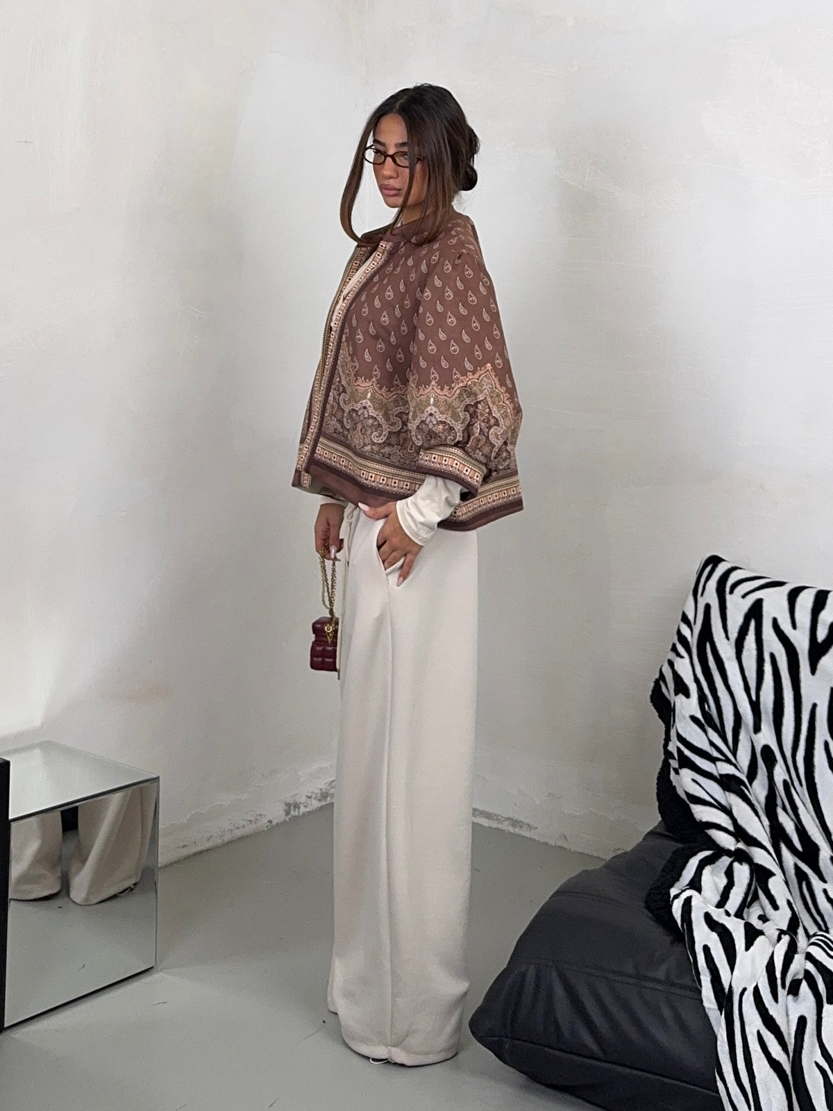 CARDIGAN PAISLEY MARRONE
