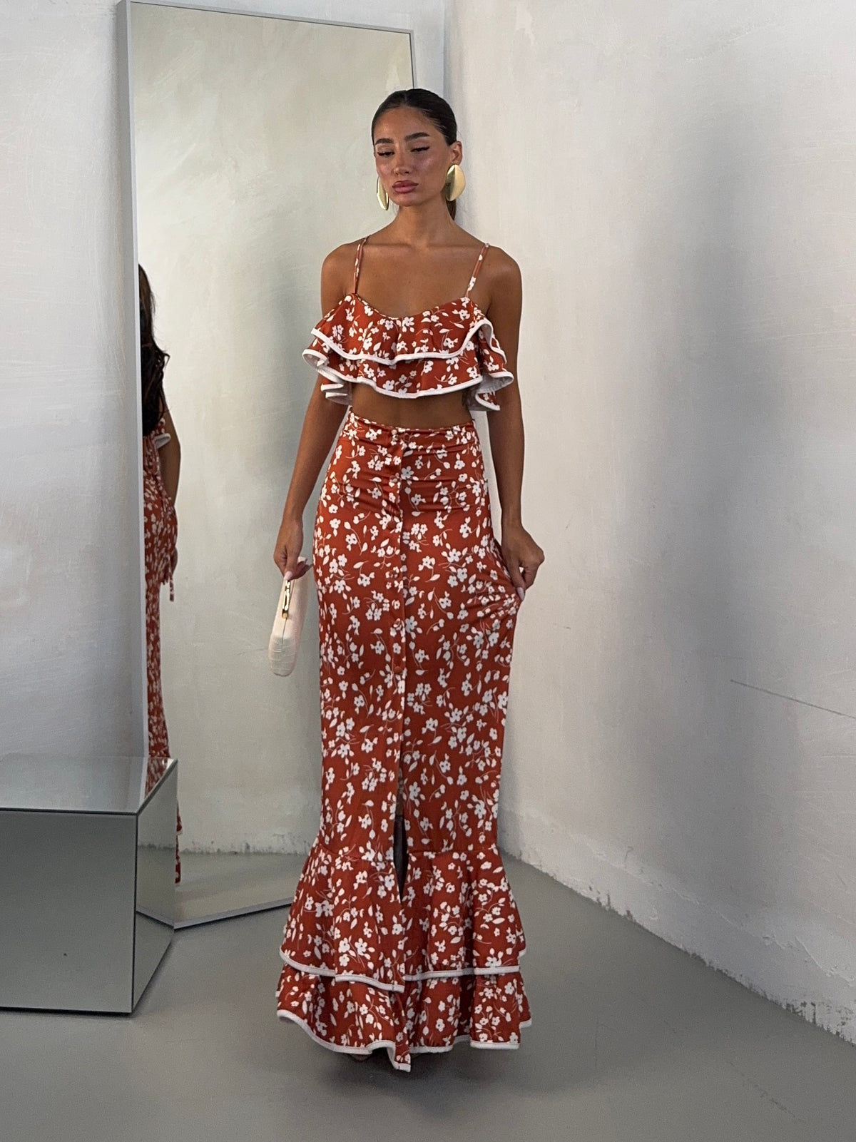 COORD LOLA FLOWER ORANGE
