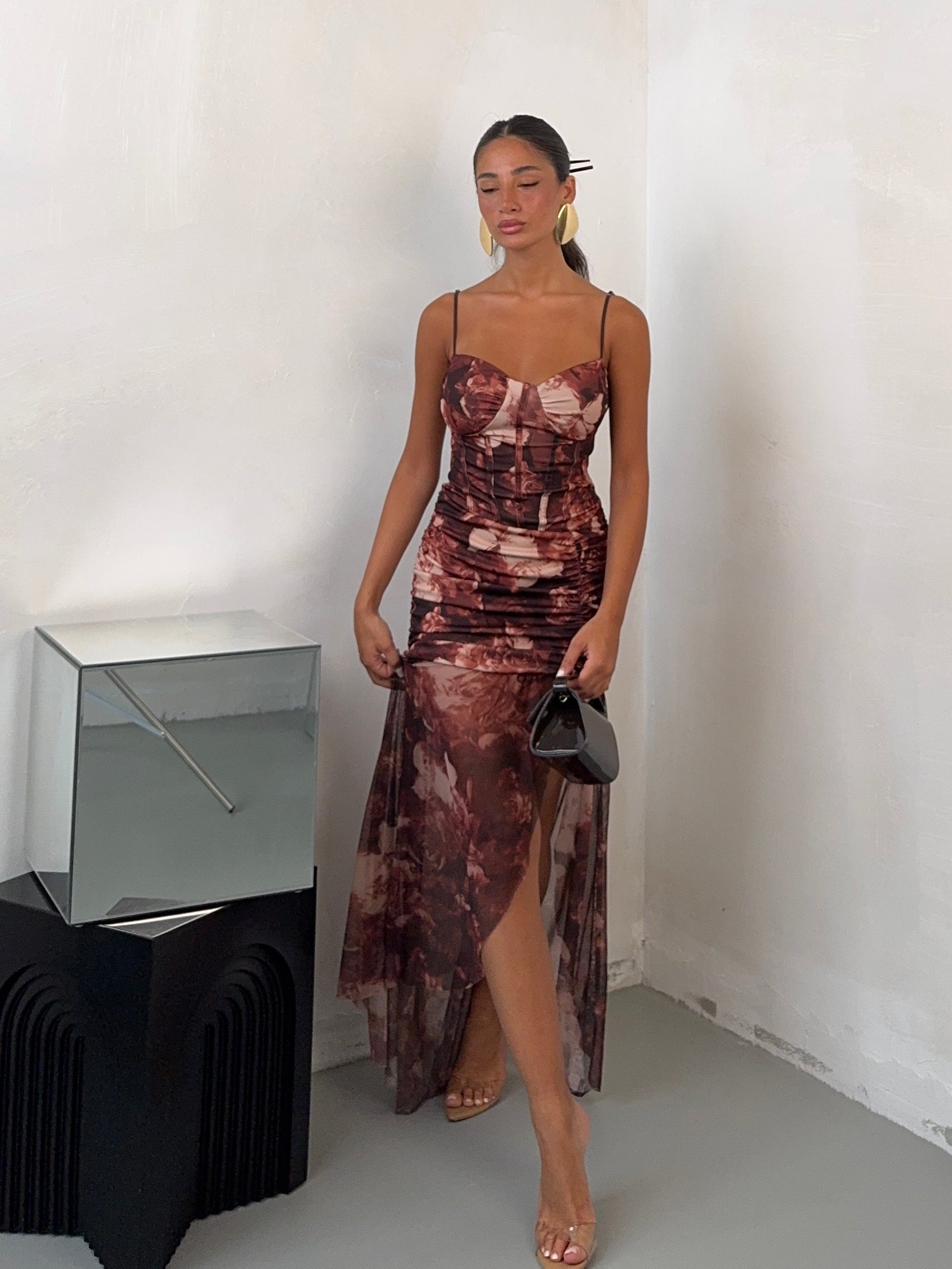 DRESS AMELIA MARRONE