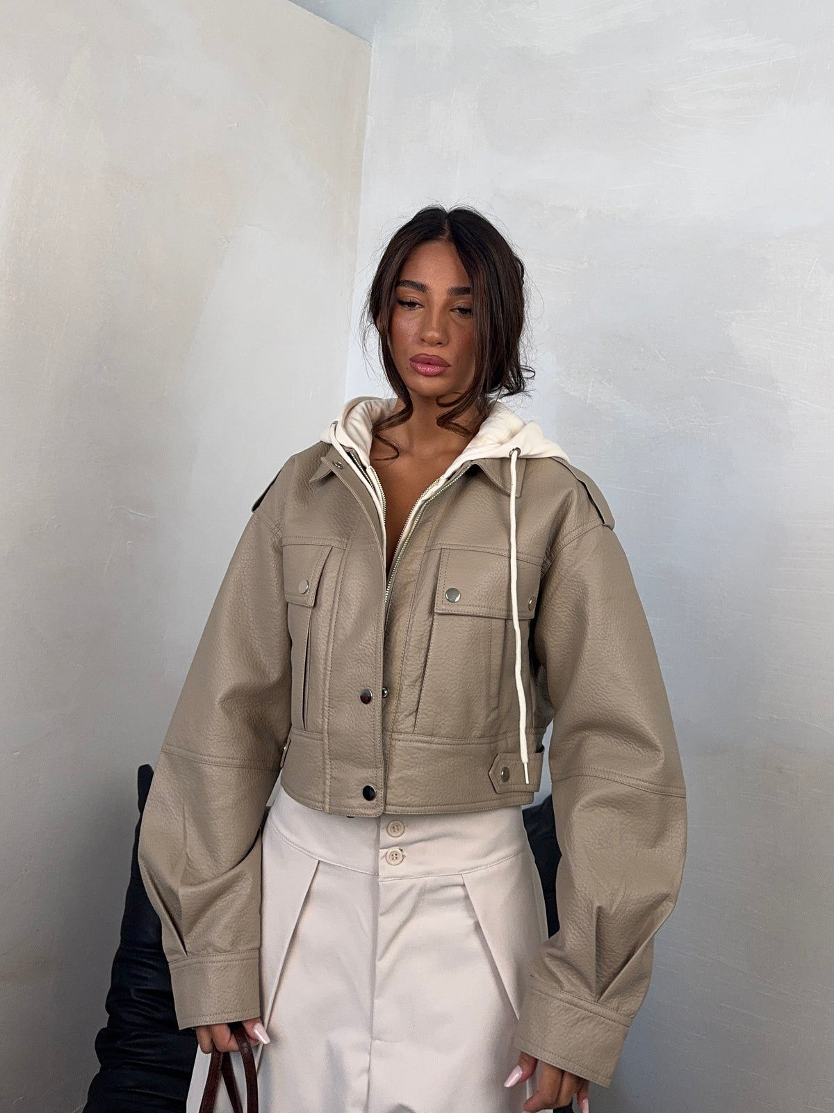 JACKET HOODIE BEIGE