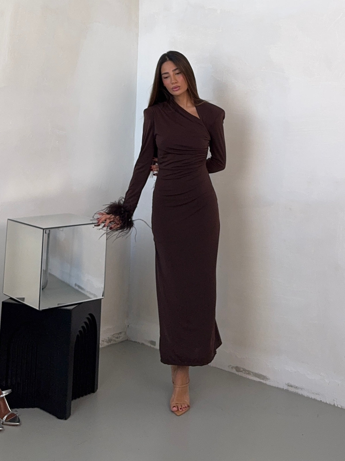 DRESS BROWN PLUM