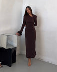 DRESS BROWN PLUM