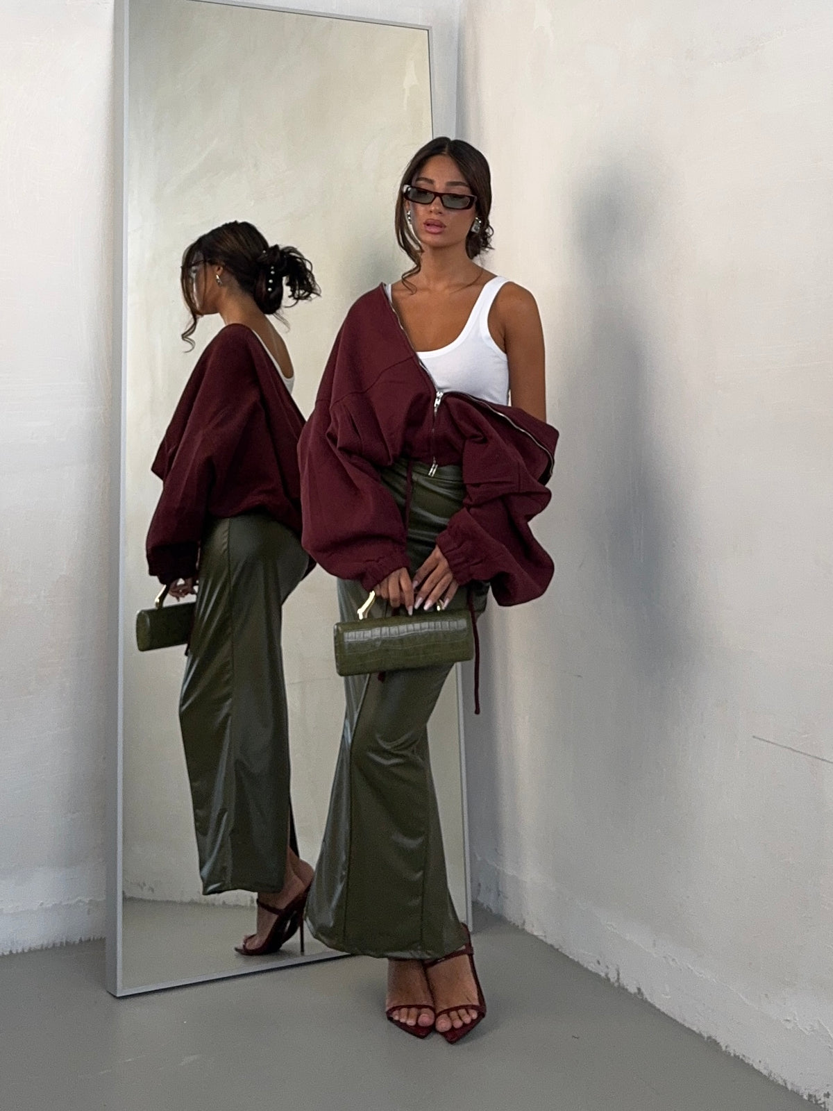 LONGUETTE LEATHER VERDE