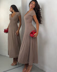 DRESS COSTINA NOISETTE