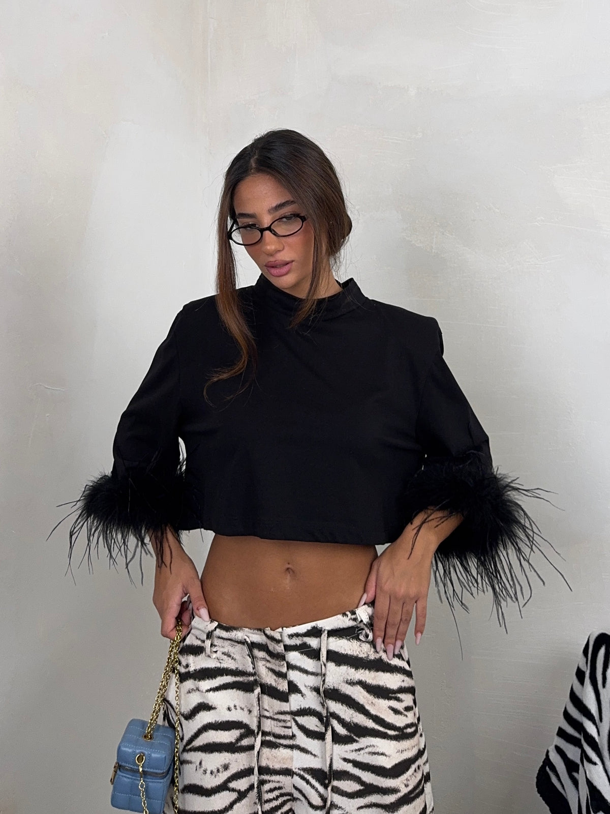 SHIRT QUARTER PIUMA NERO