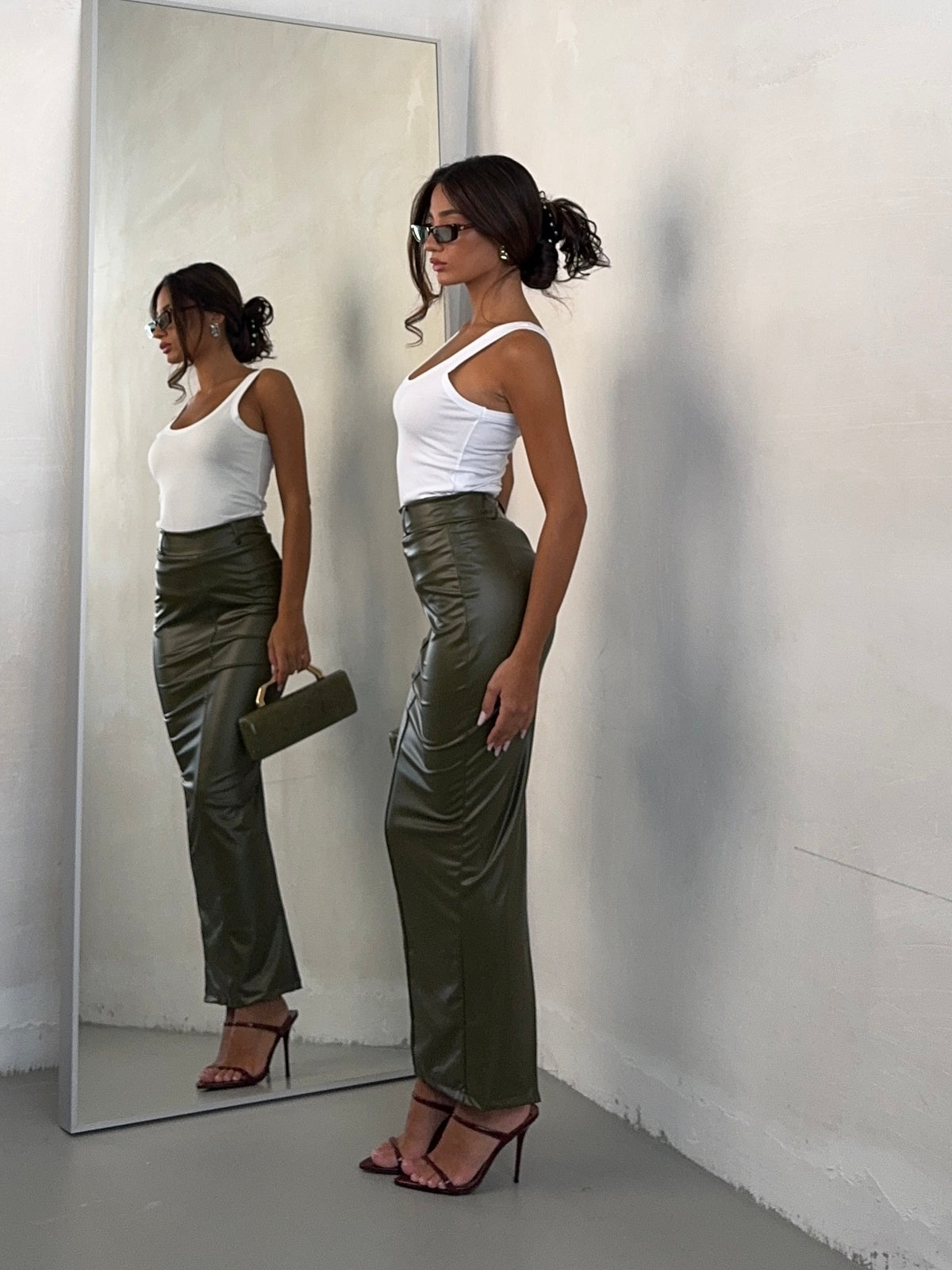 LONGUETTE LEATHER VERDE