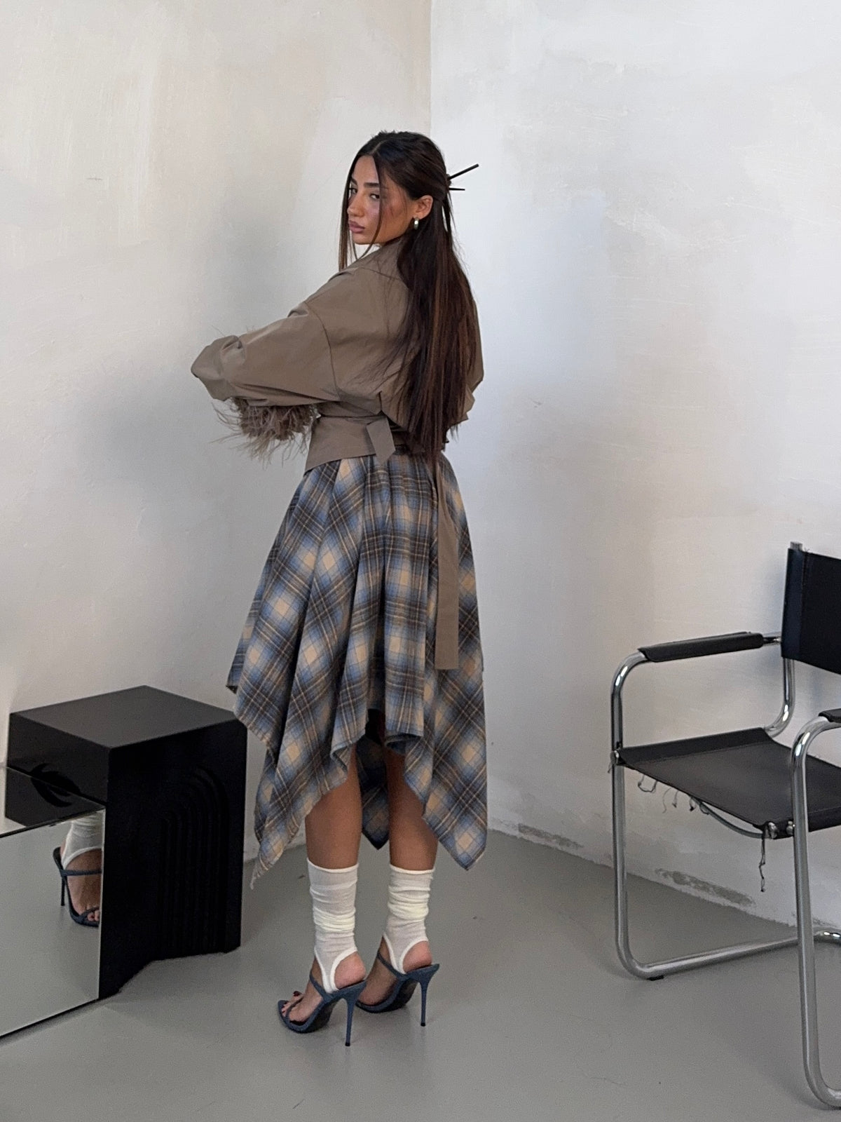 SKIRT ALGODON AZZURRO
