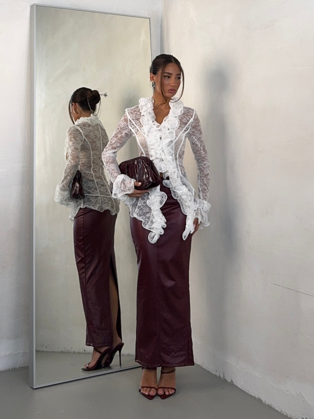 LONGUETTE LEATHER BORDEAUX