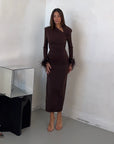 DRESS BROWN PLUM