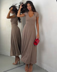 DRESS COSTINA NOISETTE