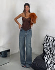 JEANS BROWN RUSH