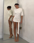 MINIDRESS QUOTED CREMA
