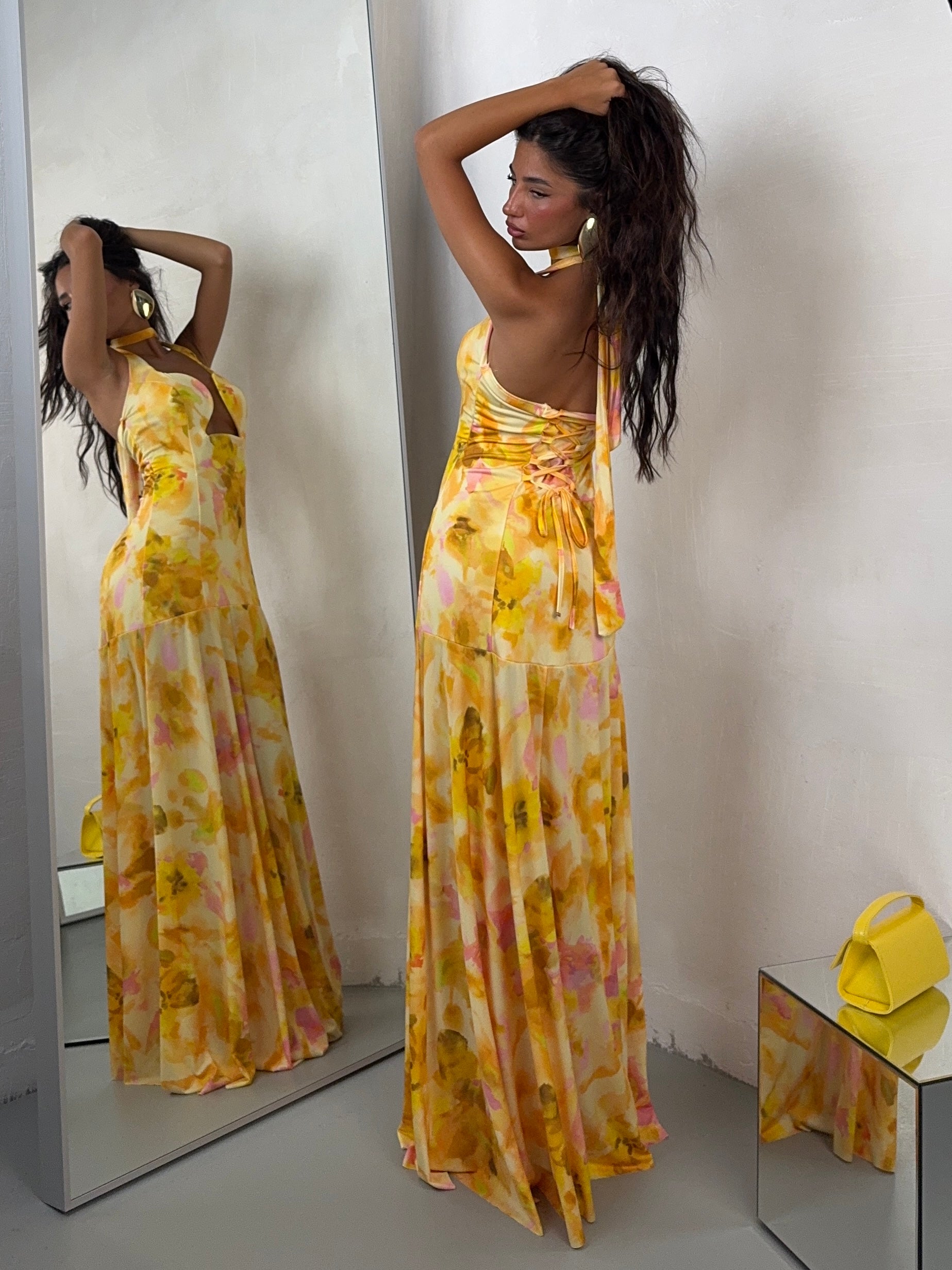 DRESS PLUMA GIALLO