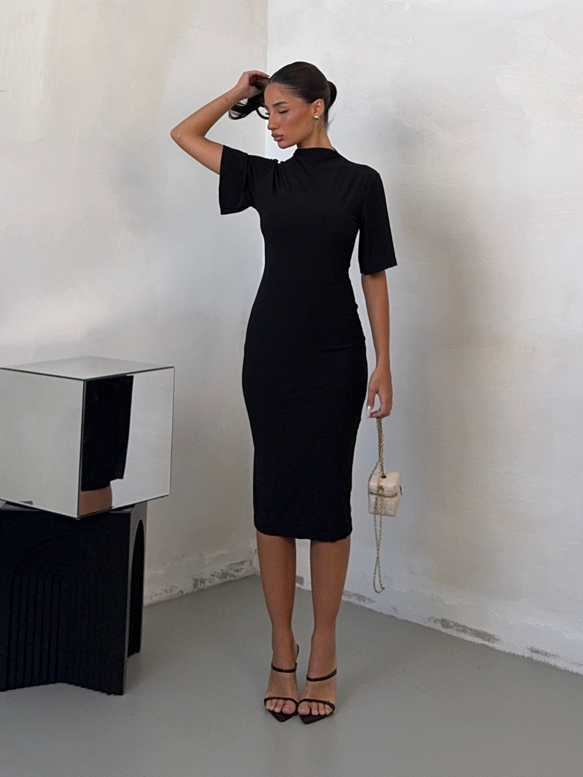 DRESS MIDI NERO