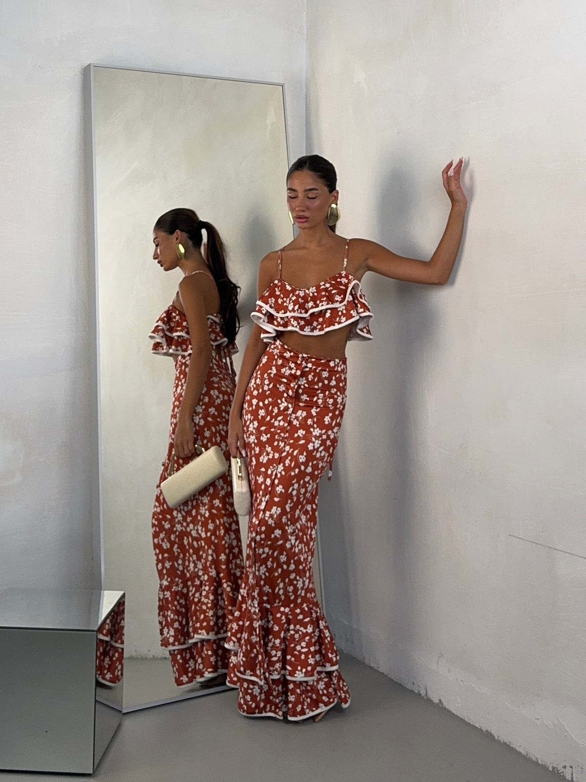 COORD LOLA FLOWER ORANGE