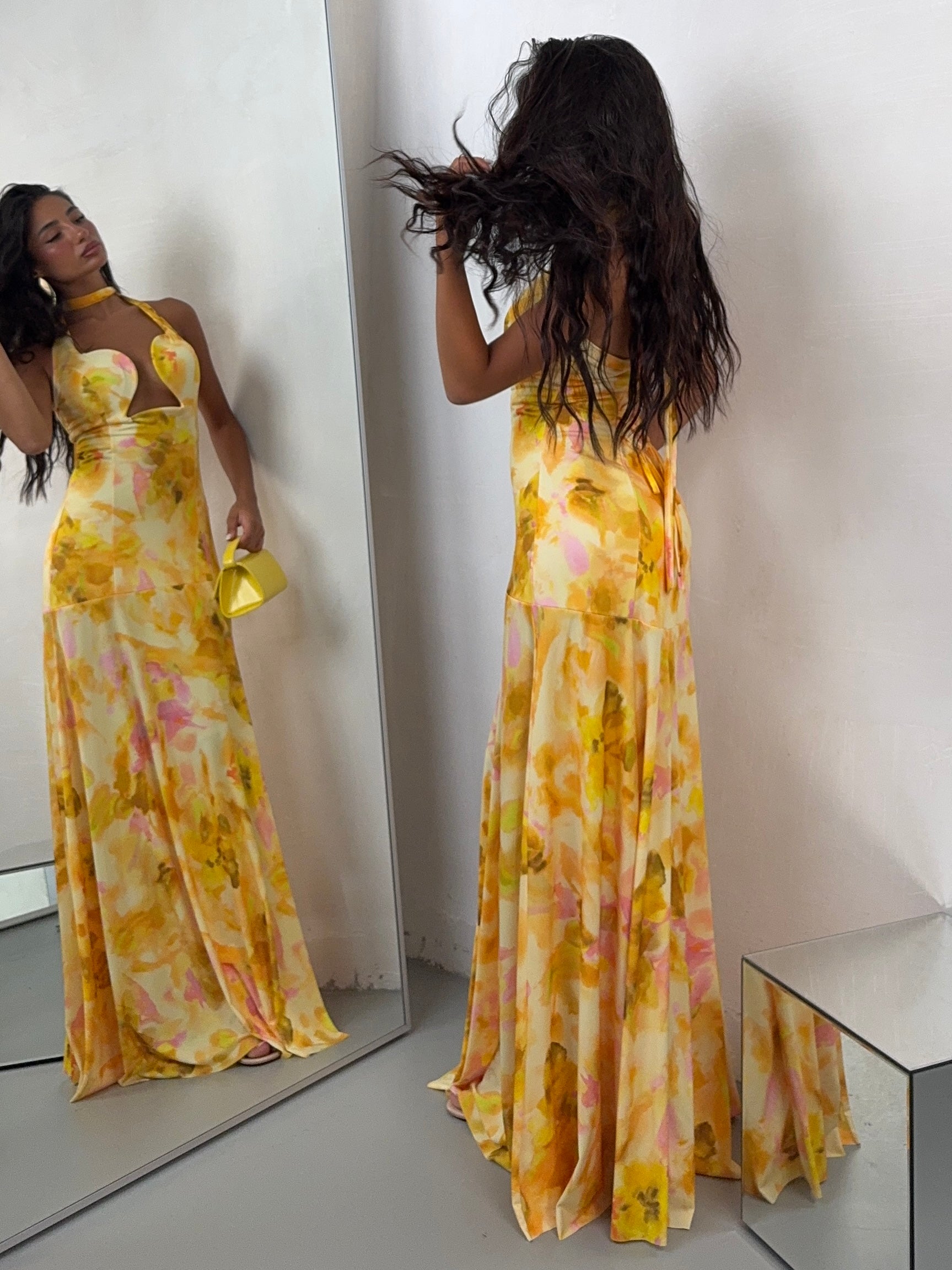DRESS PLUMA GIALLO