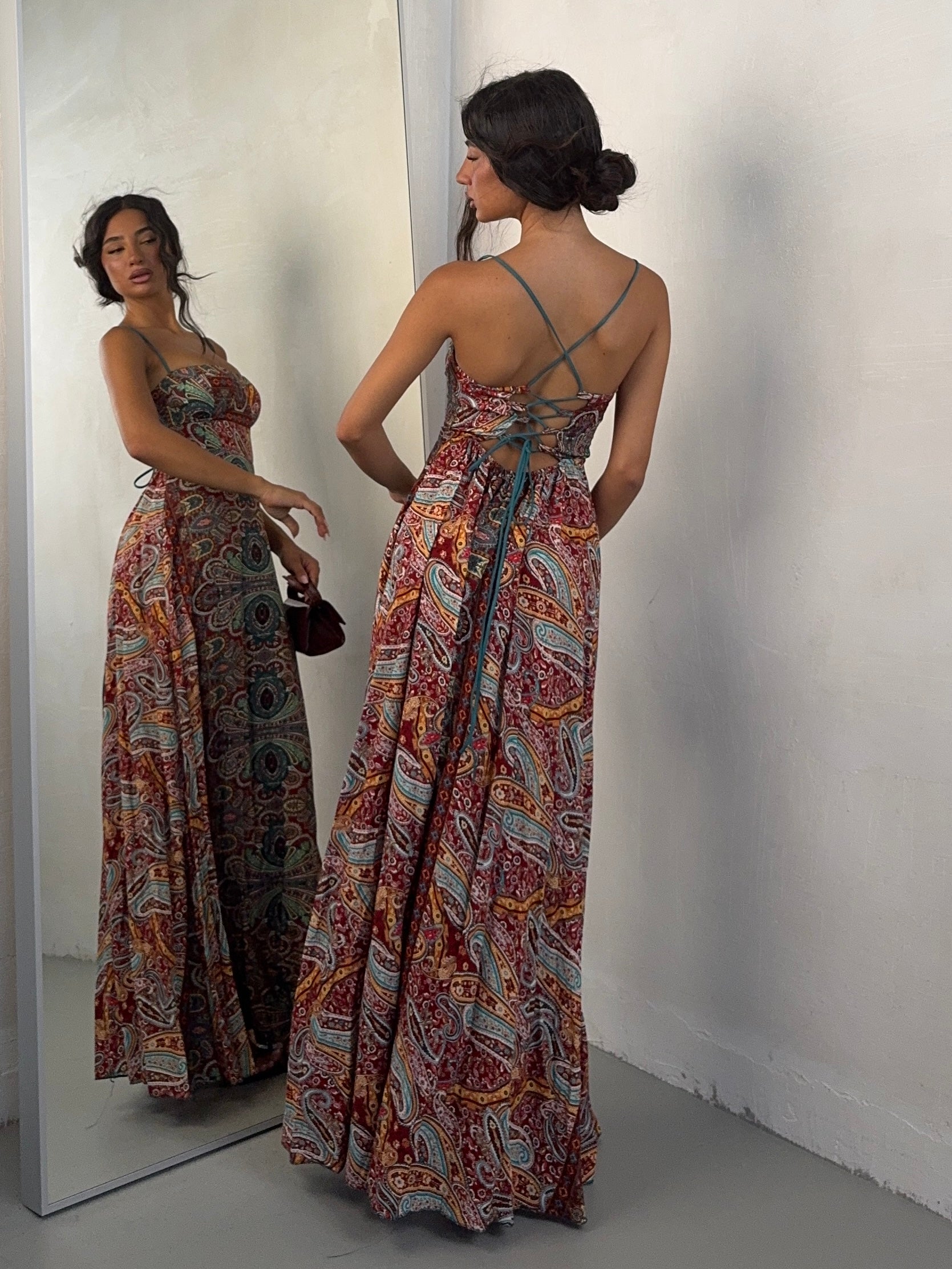 DRESS AMALFI MIX ROSSO
