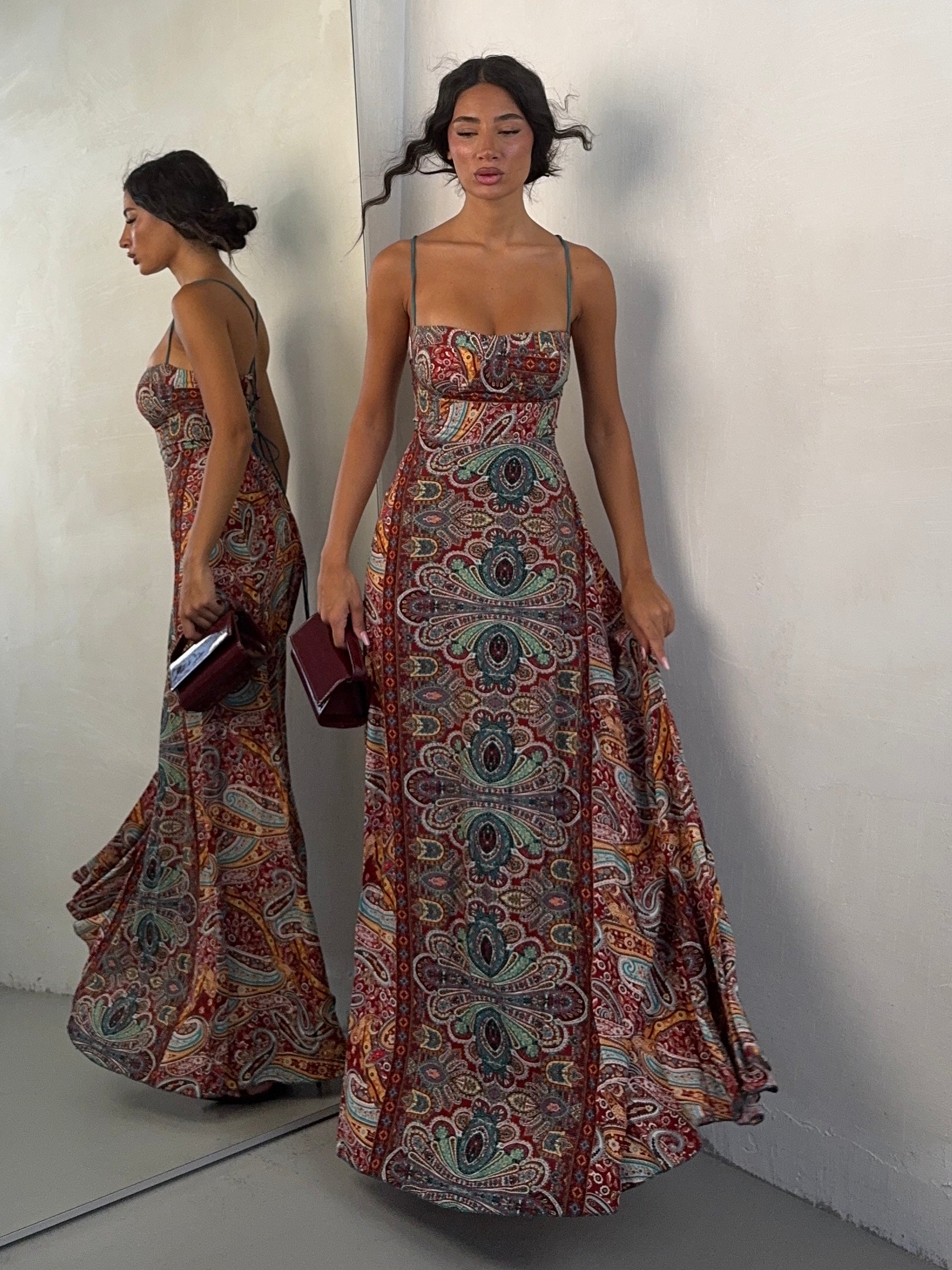 DRESS AMALFI MIX ROSSO