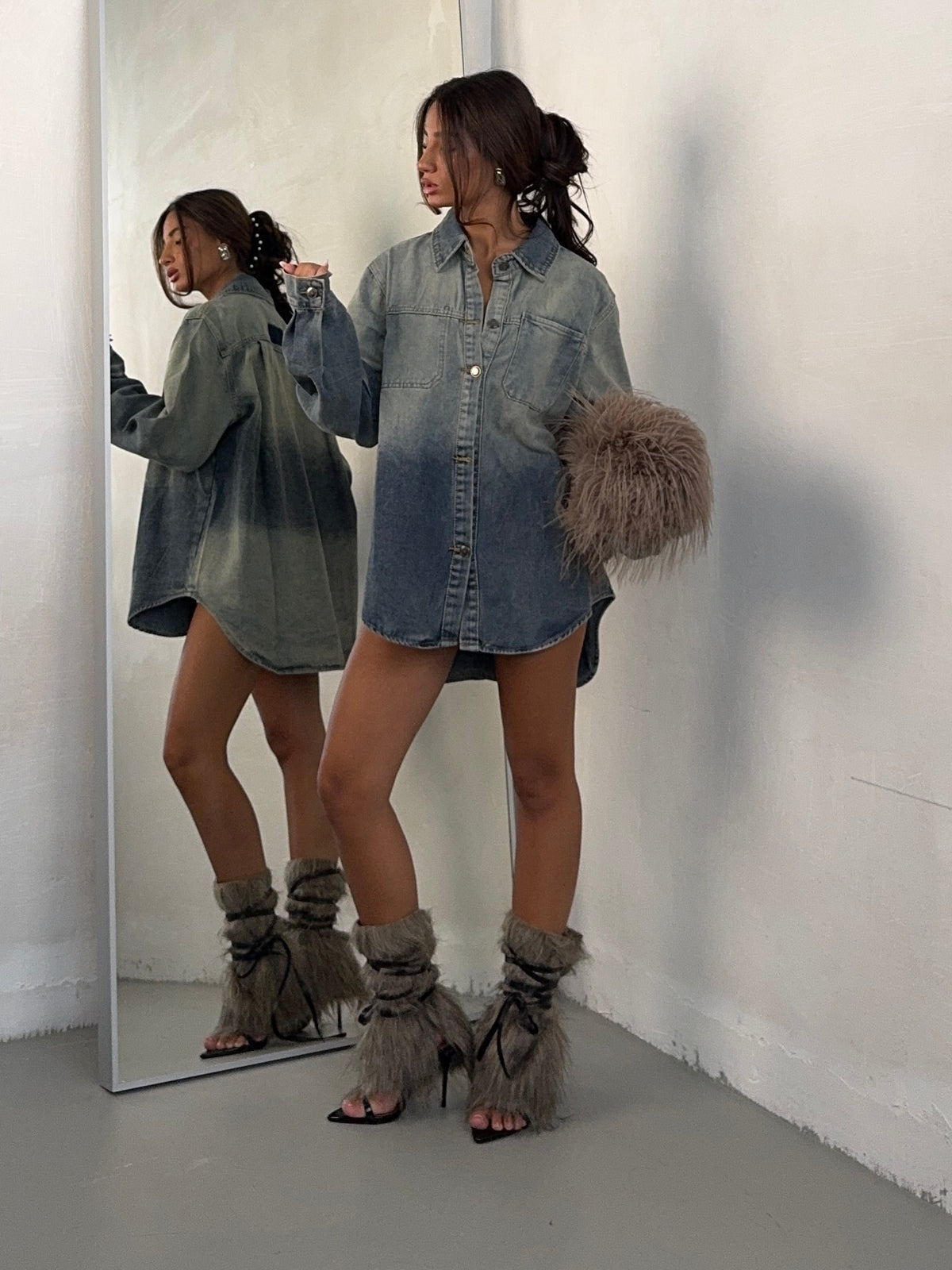 CAMICIA FAKE DENIM
