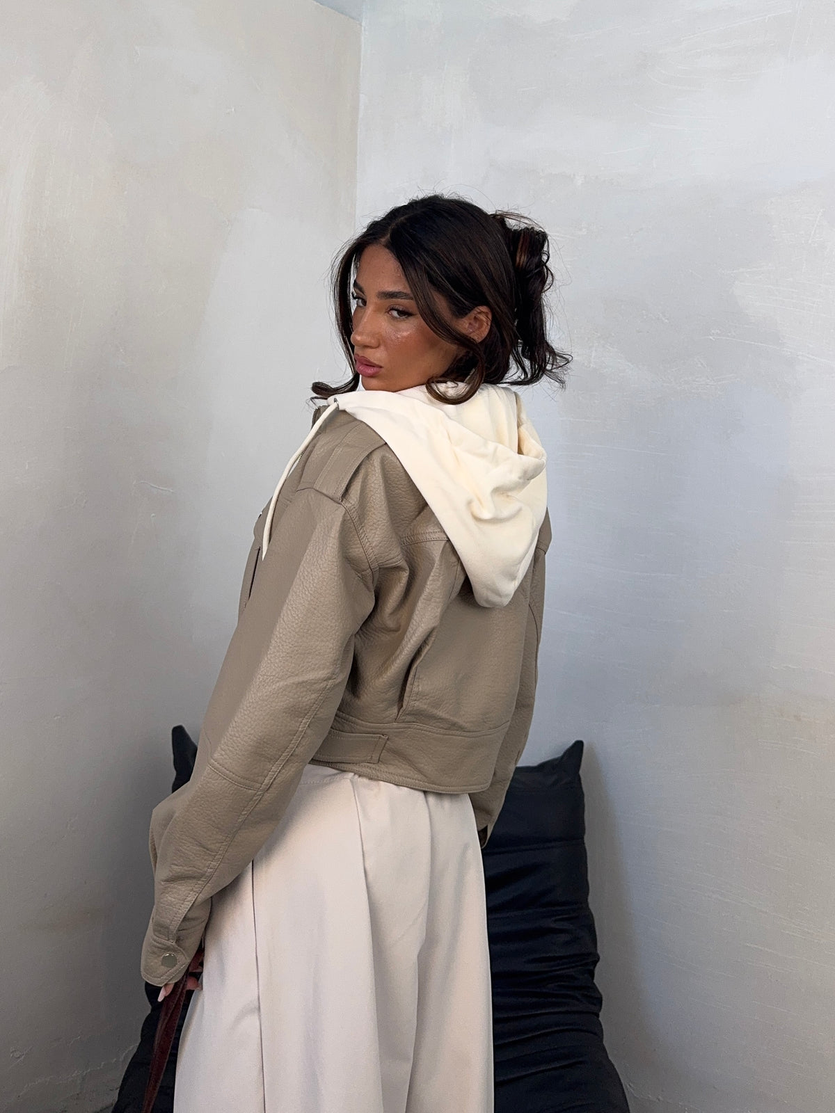 JACKET HOODIE BEIGE