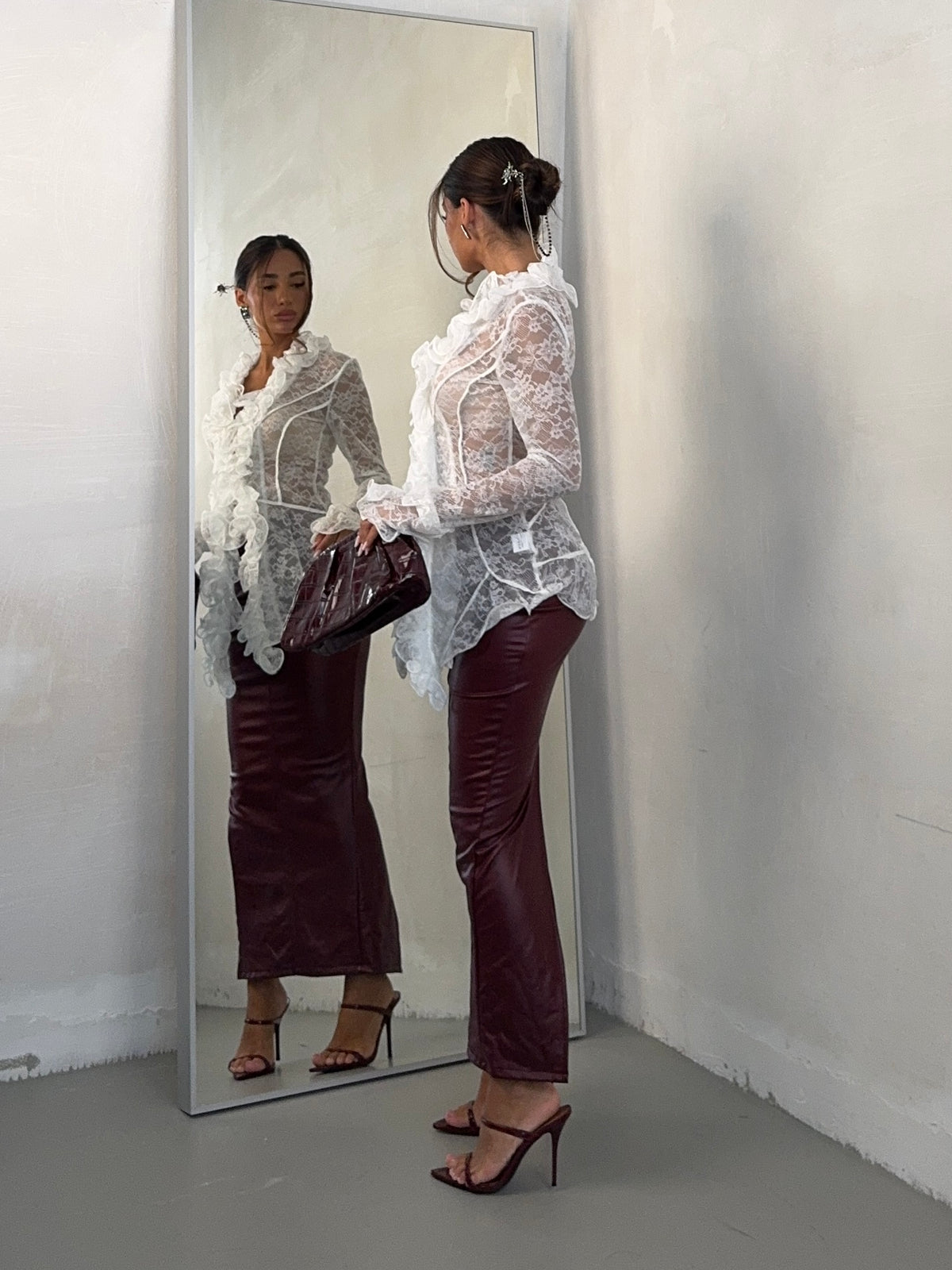 LONGUETTE LEATHER BORDEAUX