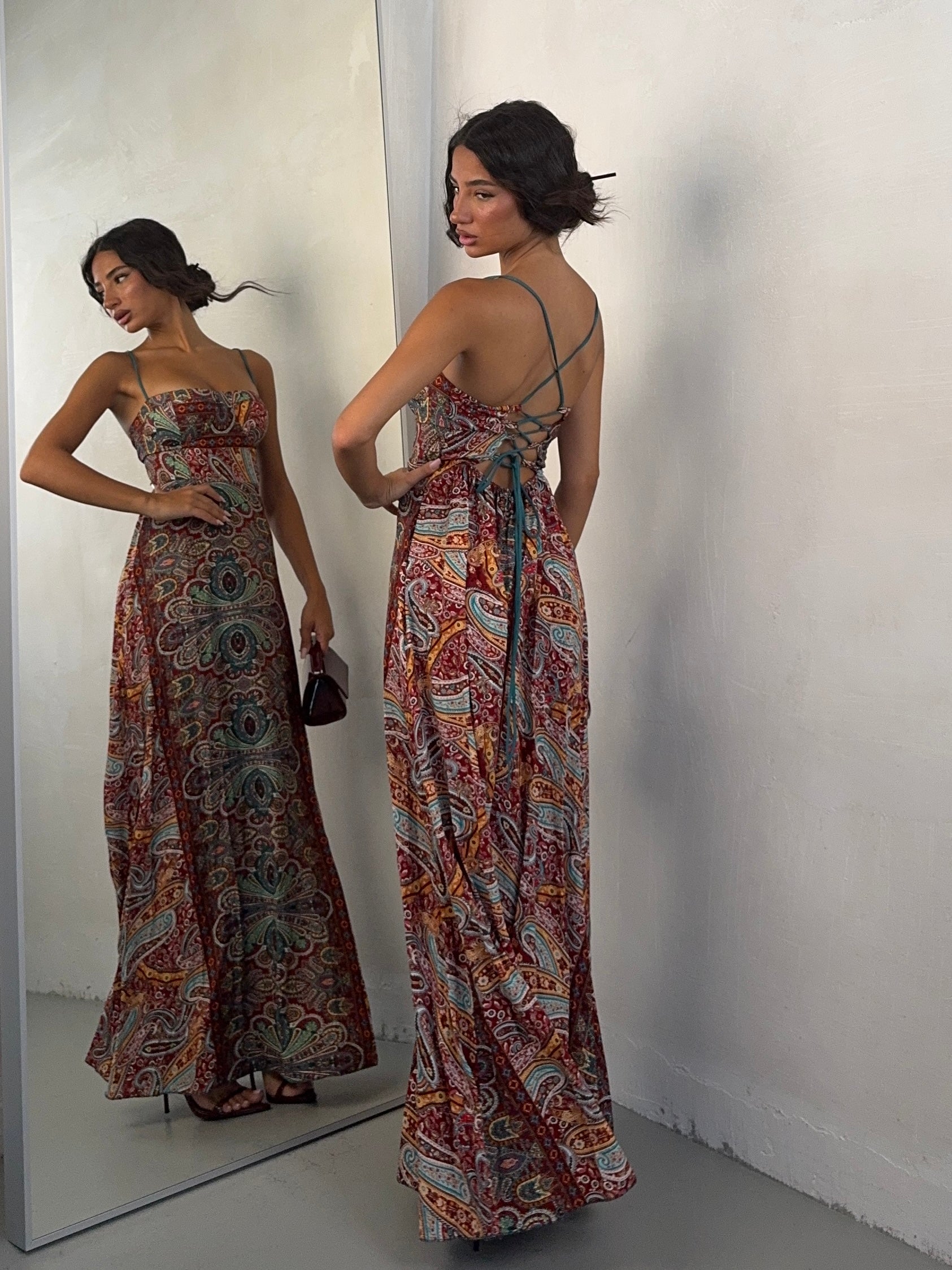 DRESS AMALFI MIX ROSSO