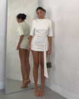 MINIDRESS QUOTED CREMA