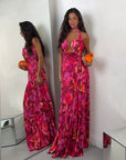 DRESS PLUMA FUCSIA