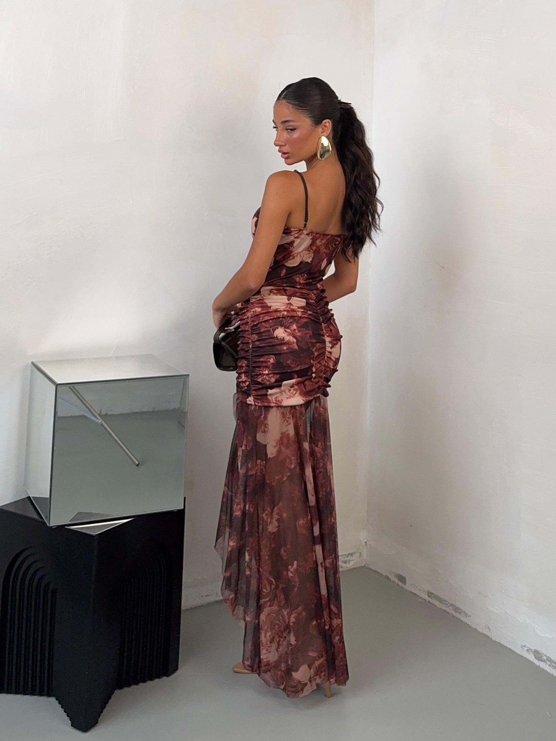 DRESS AMELIA MARRONE