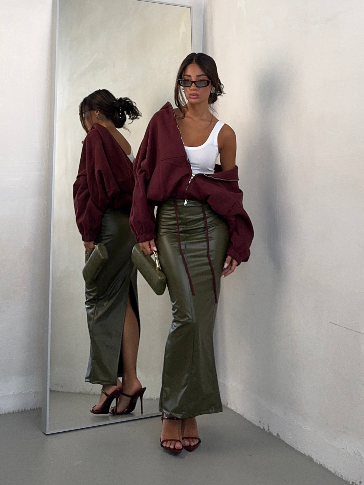 LONGUETTE LEATHER VERDE