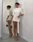 MINIDRESS QUOTED CREMA