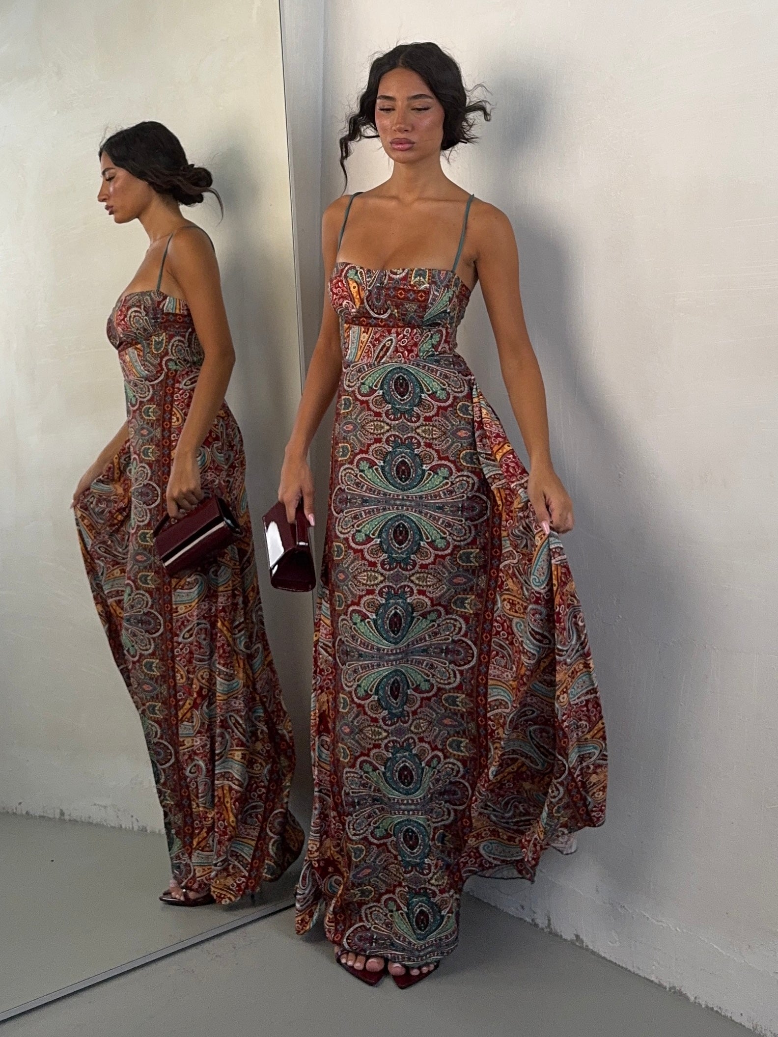 DRESS AMALFI MIX ROSSO