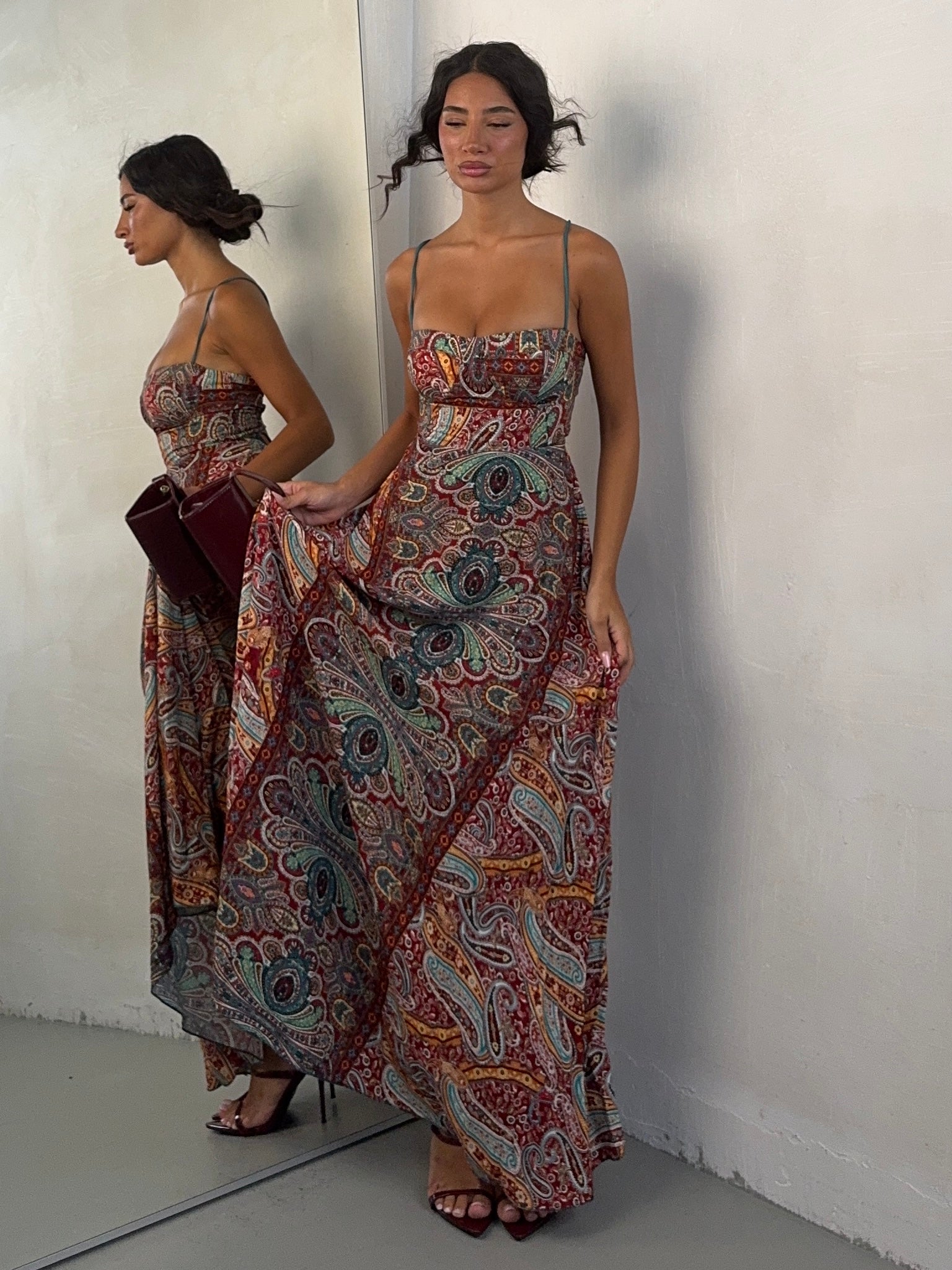 DRESS AMALFI MIX ROSSO