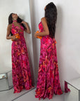 DRESS PLUMA FUCSIA