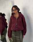 HOODIE DEMI BORDEUAX
