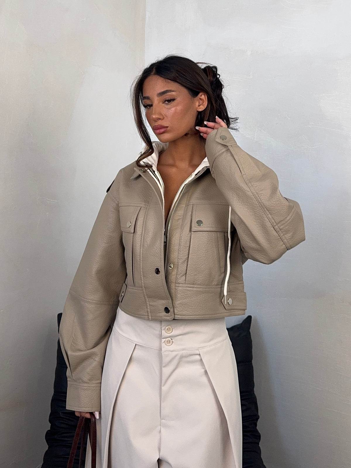 JACKET HOODIE BEIGE