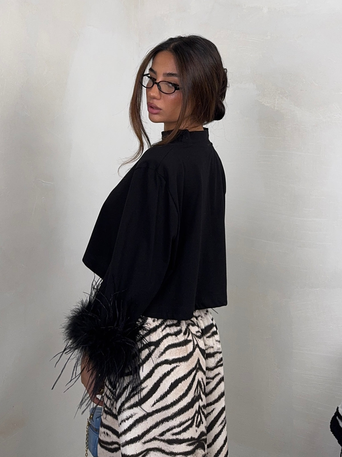 SHIRT QUARTER PIUMA NERO