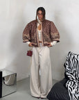 CARDIGAN PAISLEY MARRONE
