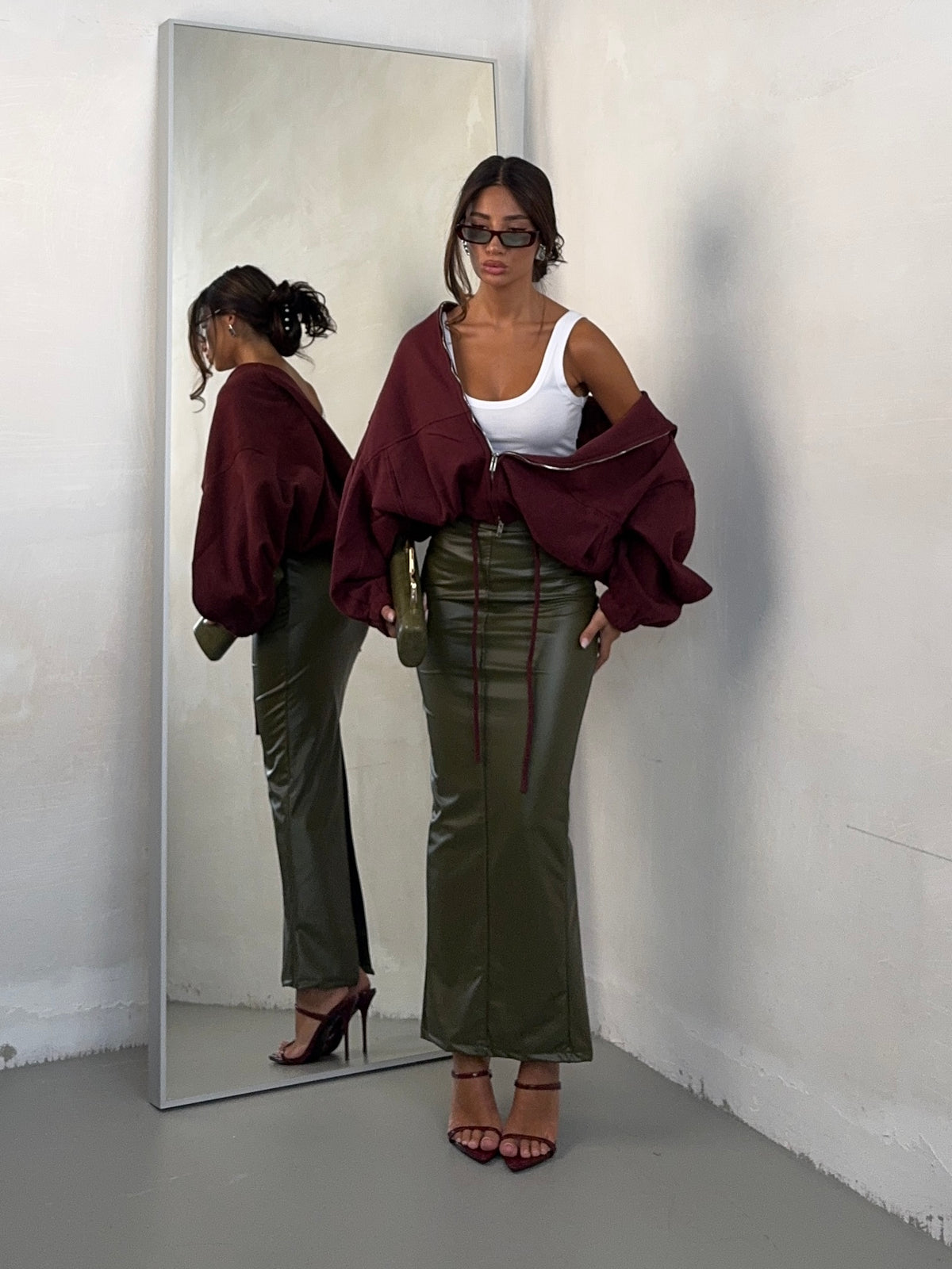 LONGUETTE LEATHER VERDE