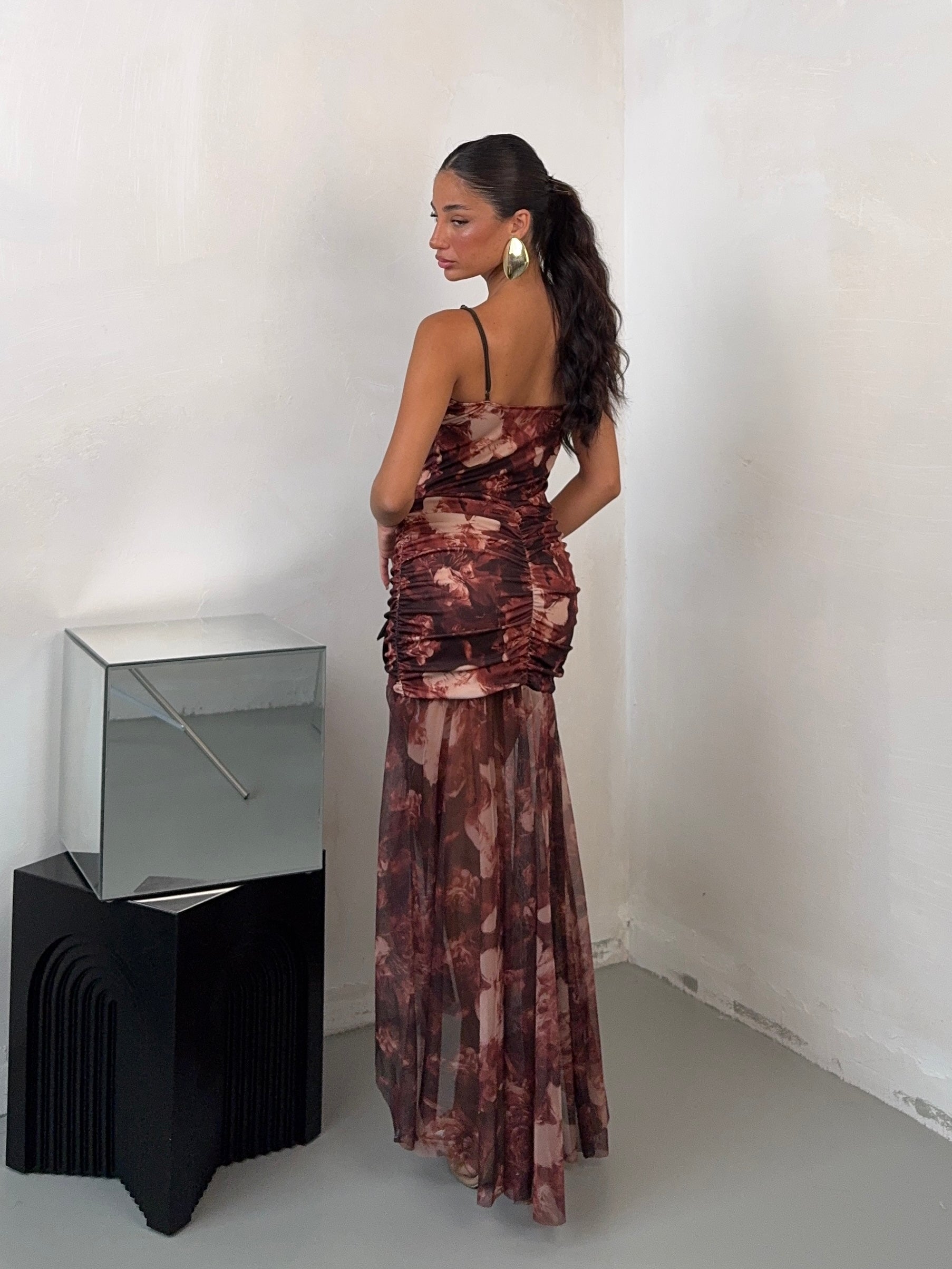 DRESS AMELIA MARRONE
